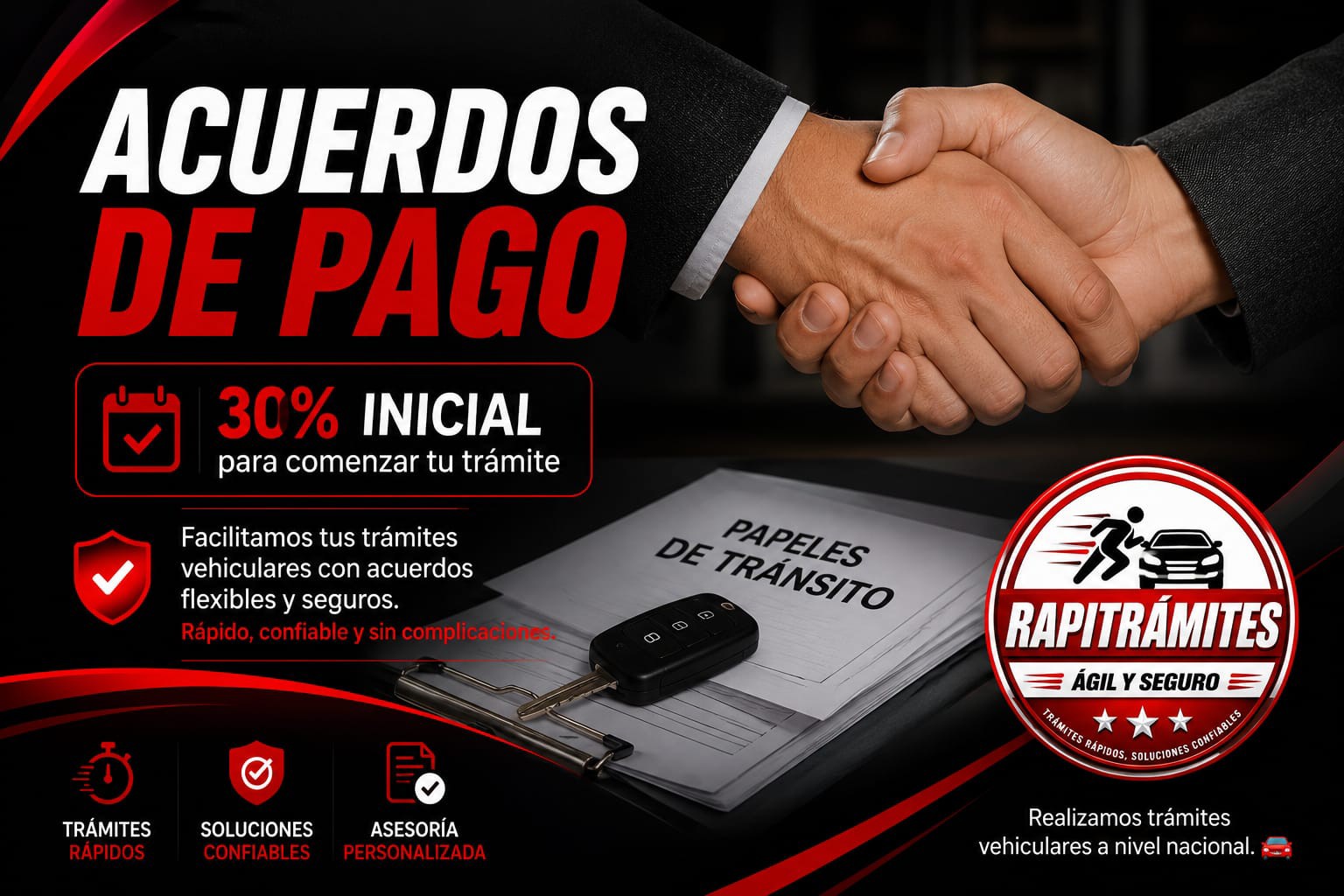 Servicio de Acuerdos de pago en RAPITRÁMITES
