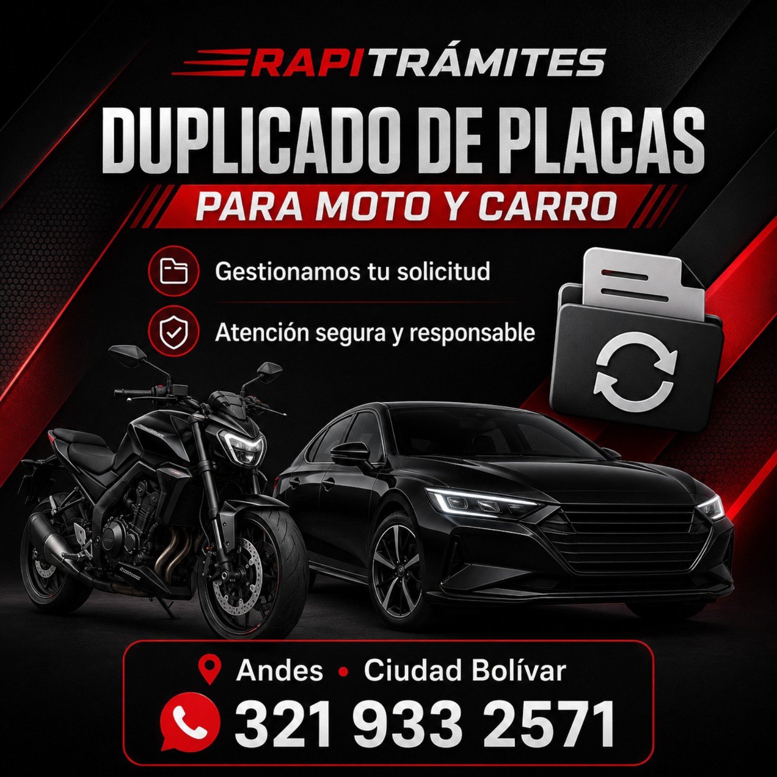 Servicio de Duplicado de placas en RAPITRÁMITES