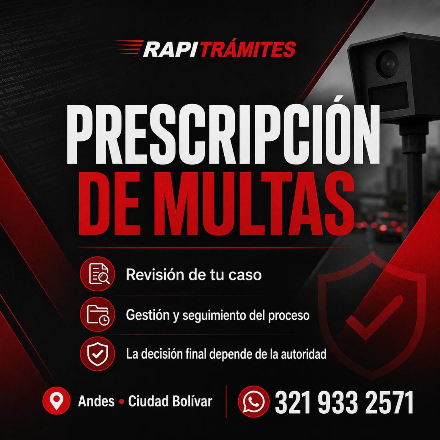 Servicio de Prescripción de multas en RAPITRÁMITES